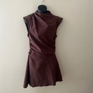 ASOS bengaline high neck sleeveless mini dress